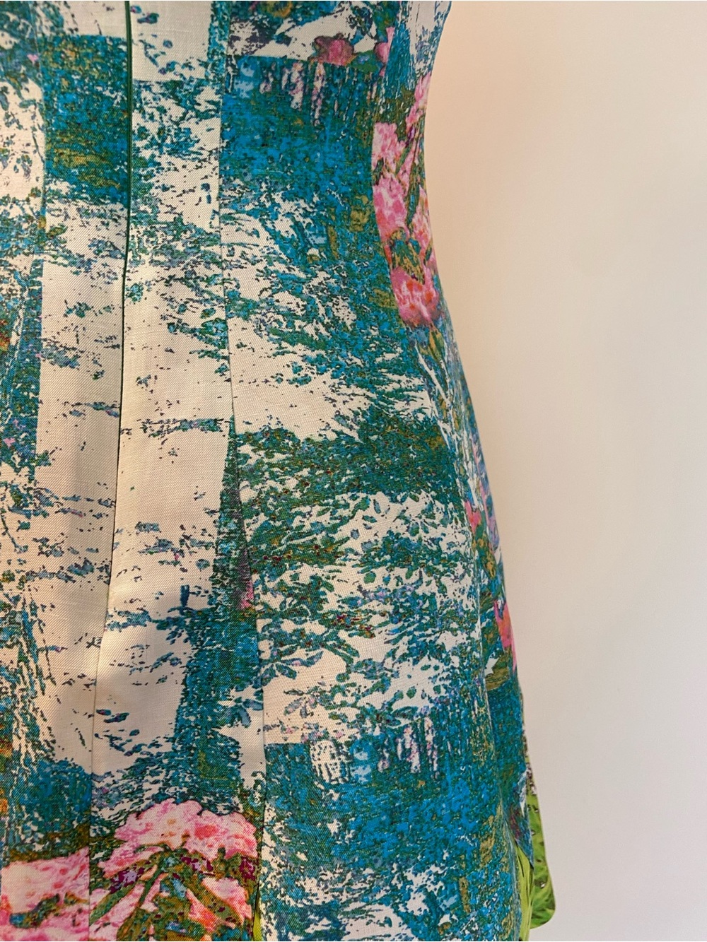 Tracy Reese Anthropologie Silk Monet Inspired Floral Pink Blue Green Dress $349 - Picture 12 of 16